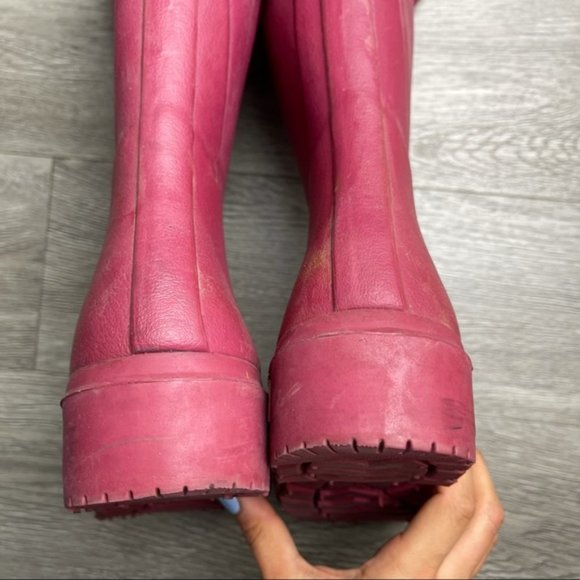 LE CHAMEAU Iris Rose Lined Rubber Boots 39 - Picture 5 of 12